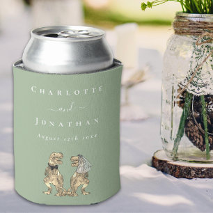 Dinosaur Theme Wedding Sage Green Personalisiert Dosenkühler