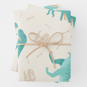 Dinosaur Theme Wrapping Paper Sheets Geschenkpapier Set