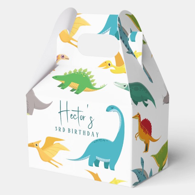 🦖 🎉 Dinosaur-Themed Gastgeschenk Boxen Geschenkschachtel (Vorderseite)