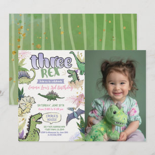 Dinosaur Themed Party 3. Geburtstag Einladung