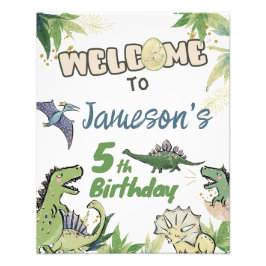 Dinosaur Themed Party Begrüßungszeichen Fotodruck