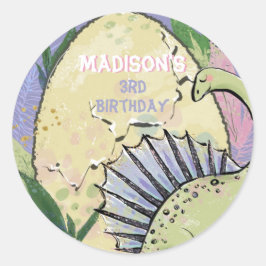 Dinosaur Themed Party Geburtstag Runder Aufkleber