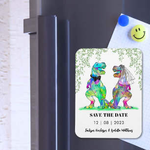 Dinosaur Themed Wedding speichern das Datum Magnet