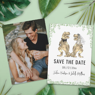 Dinosaur-Themen-Hochzeitsfoto  Save The Date