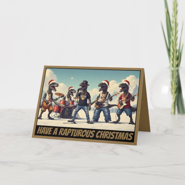 Dinosaur-Themen-Weihnachtskarte Karte (Vorderseite)