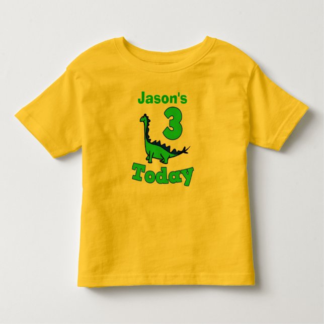 Dinosaur Third Birthday Boy Shirt (Vorderseite)