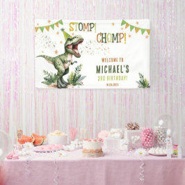 Dinosaur Three Rex 3rd Birthday Party Banner