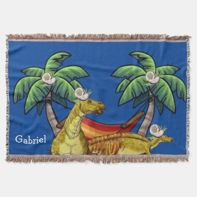 Dinosaur Throw Blanket Decke (Vorderseite)