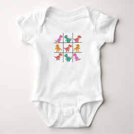 Dinosaur Tic Tac Toe Baby Jersey Bodysuit Strampler
