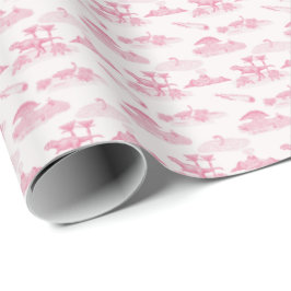 Dinosaur Toile (Pink) Wrapping Paper Geschenkpapier