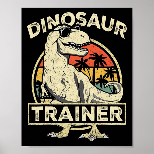 Dinosaur Trainer Halloween Costume Retro Dino Outl Poster (Vorne)