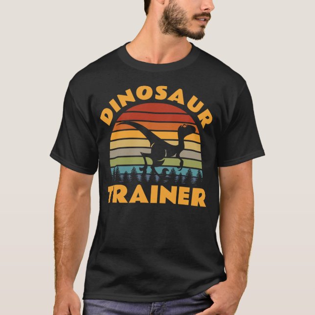 Dinosaur Trainer Halloween Costume Retro Sunset Di T-Shirt (Vorderseite)