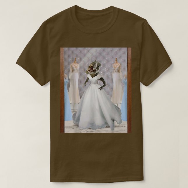 Dinosaur TRe Bride Wearing Wedding Dress Bridal Fu T-Shirt (Design vorne)