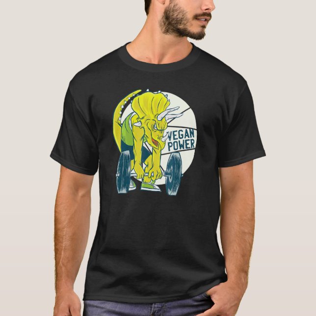 Dinosaur Triceratops Workout Fitnessstudio Gemüse  T-Shirt (Vorderseite)
