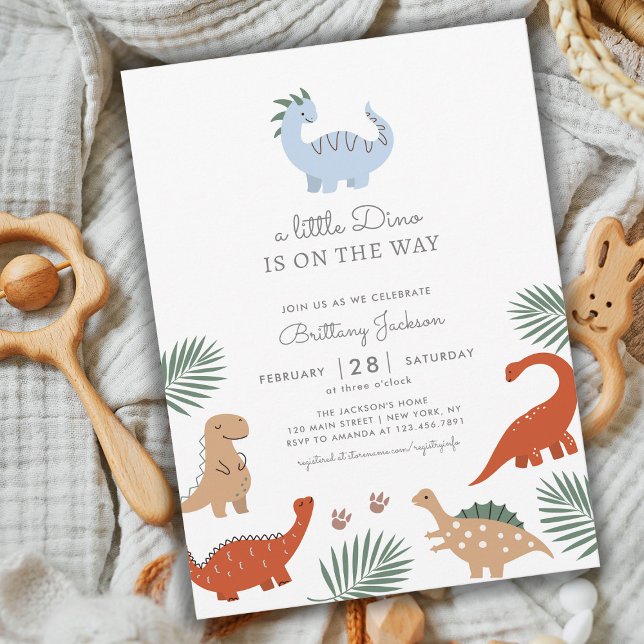Dinosaur Tropical Baby Shower Einladung (Von Creator hochgeladen)