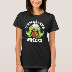 Dinosaur Twin Brothers Twinasaurus Wrecks T-Rex Vo T-Shirt