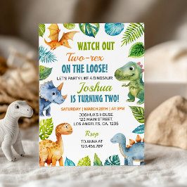 Dinosaur Two-Rex Geburtstagseinladung Einladung