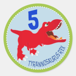 Dinosaur Tyrannosaurus Rex Geburtstag Cupcake Topp Runder Aufkleber