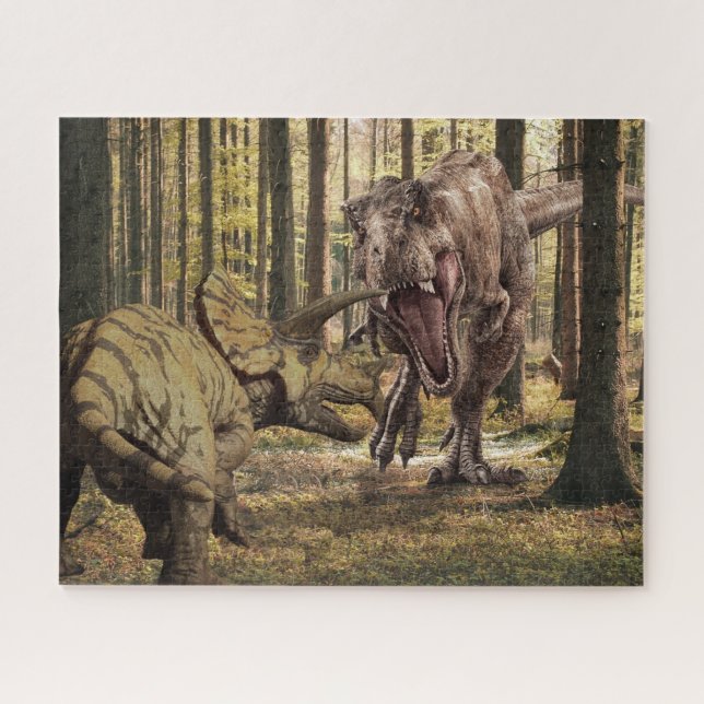 Dinosaur Tyrannosaurus Triceratops Puzzle (Horizontal)