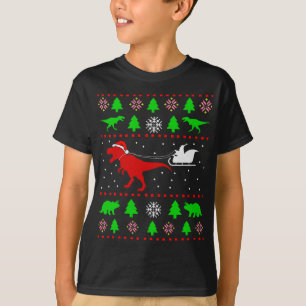 Dinosaur Ugly Weihnachtssüßer für Erwachsene T-Shirt