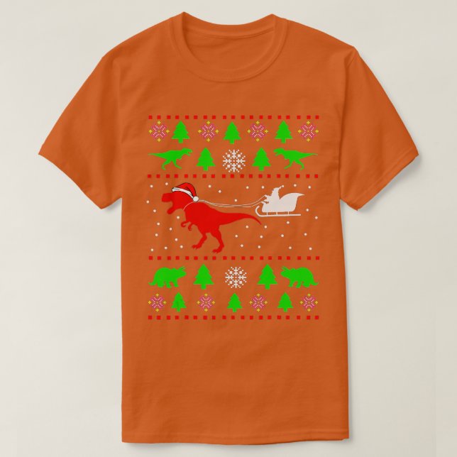 Dinosaur Ugly Weihnachtssüßer Kleinkind Kinder Jun T-Shirt (Design vorne)