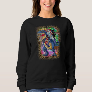 Dinosaur Unicorn Panther 4. Juli Leopard Krawatte  Sweatshirt