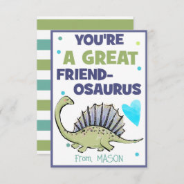 Dinosaur Valentine Card für Kinder Freund-Osaurus Mitteilungskarte
