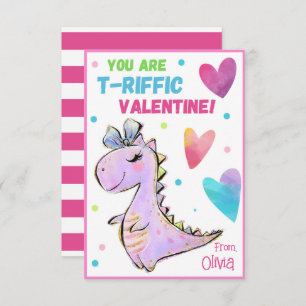 Dinosaur Valentine Card für Kinder Sie sind T-Riff Mitteilungskarte
