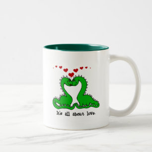 Dinosaur Valentine Liebe Tshirts und Geschenke Zweifarbige Tasse