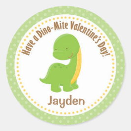Dinosaur Valentine Stickers - Boys Green Dino-Milb