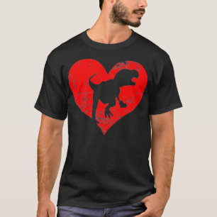 Dinosaur Valentines Day With T Rex Heart Gift Adul T-Shirt