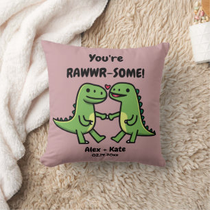 Dinosaur Valentines Kissen