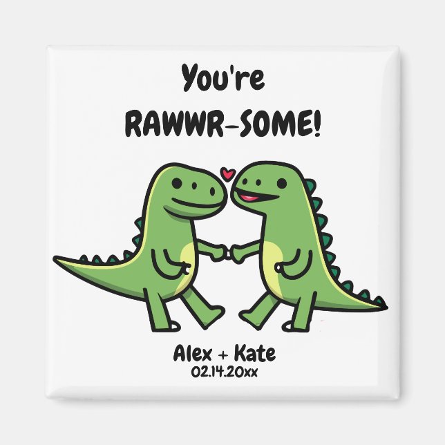 Dinosaur Valentines Magnet (Vorne)