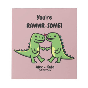Dinosaur Valentines Notizblock
