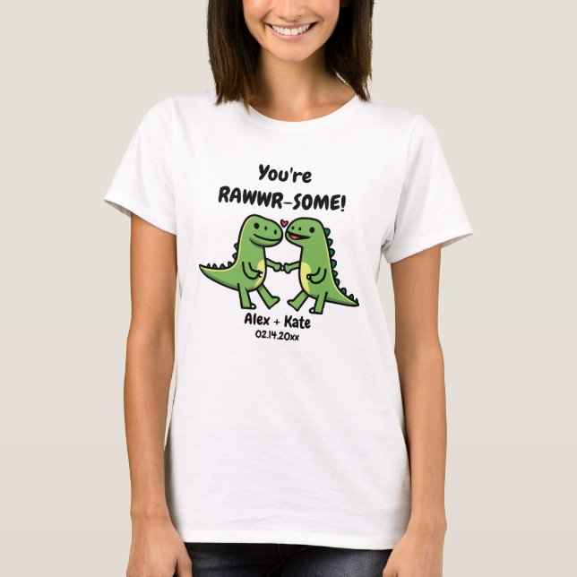 Dinosaur Valentines T-Shirt (Vorderseite)