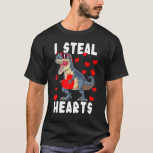 Dinosaur Valentinstag I Steal Hearts Rex Liebe T-Shirt