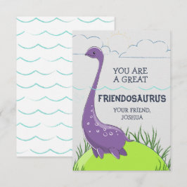Dinosaur-Valentinstag-Karte für Kinder Dankeskarte