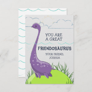 Dinosaur-Valentinstag-Karte für Kinder Dankeskarte