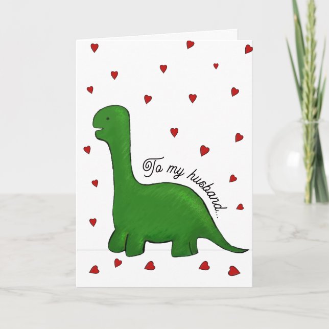 Dinosaur Valentinstag Mann Karte (Vorderseite)