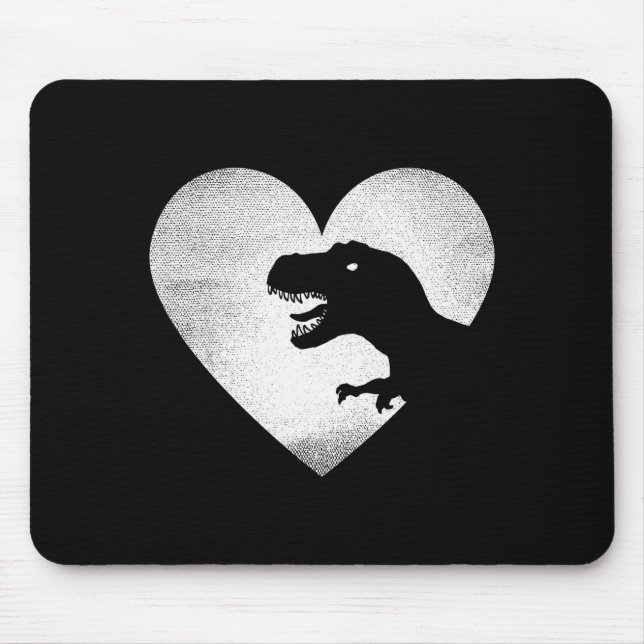 Dinosaur Valentinstag Trex Liebe Dinosaurier Not  Mousepad (Vorne)