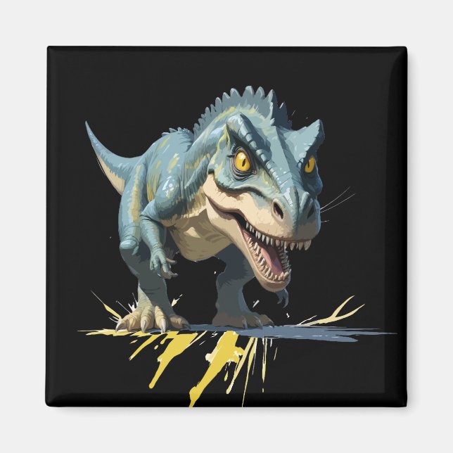 Dinosaur Vector Graphic Art Portrait Animal Spirit Magnet (Vorne)