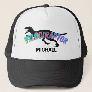Dinosaur Velociraptor Neon Trucker Hat Truckerkappe