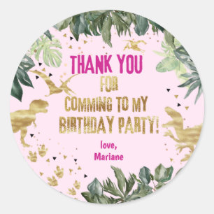 Dinosaur Vielen Dank für Girl T-rex Runder Aufkleber