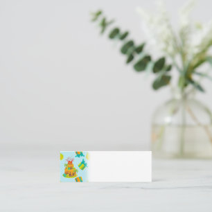 Dinosaur Vulkan Birthday Cake Dino Eggs Balloons Mini Visitenkarte