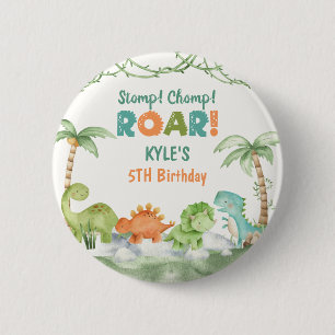 Dinosaur Watercolor Geburtstag Button