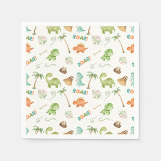 Dinosaur Watercolor Geburtstag Serviette