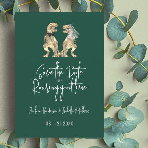 Dinosaur Wedding Funny T-Rex Bride und Groom Save The Date