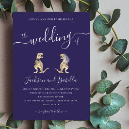 Dinosaur Wedding T-Rex Bride und Groom Einladung