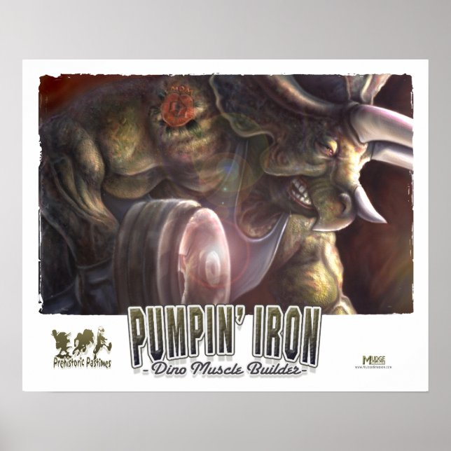 Dinosaur Weightlifter Poster (Vorne)