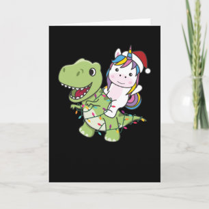 Dinosaur Weihnachten Einhorn Winter T-Rex Dino Karte